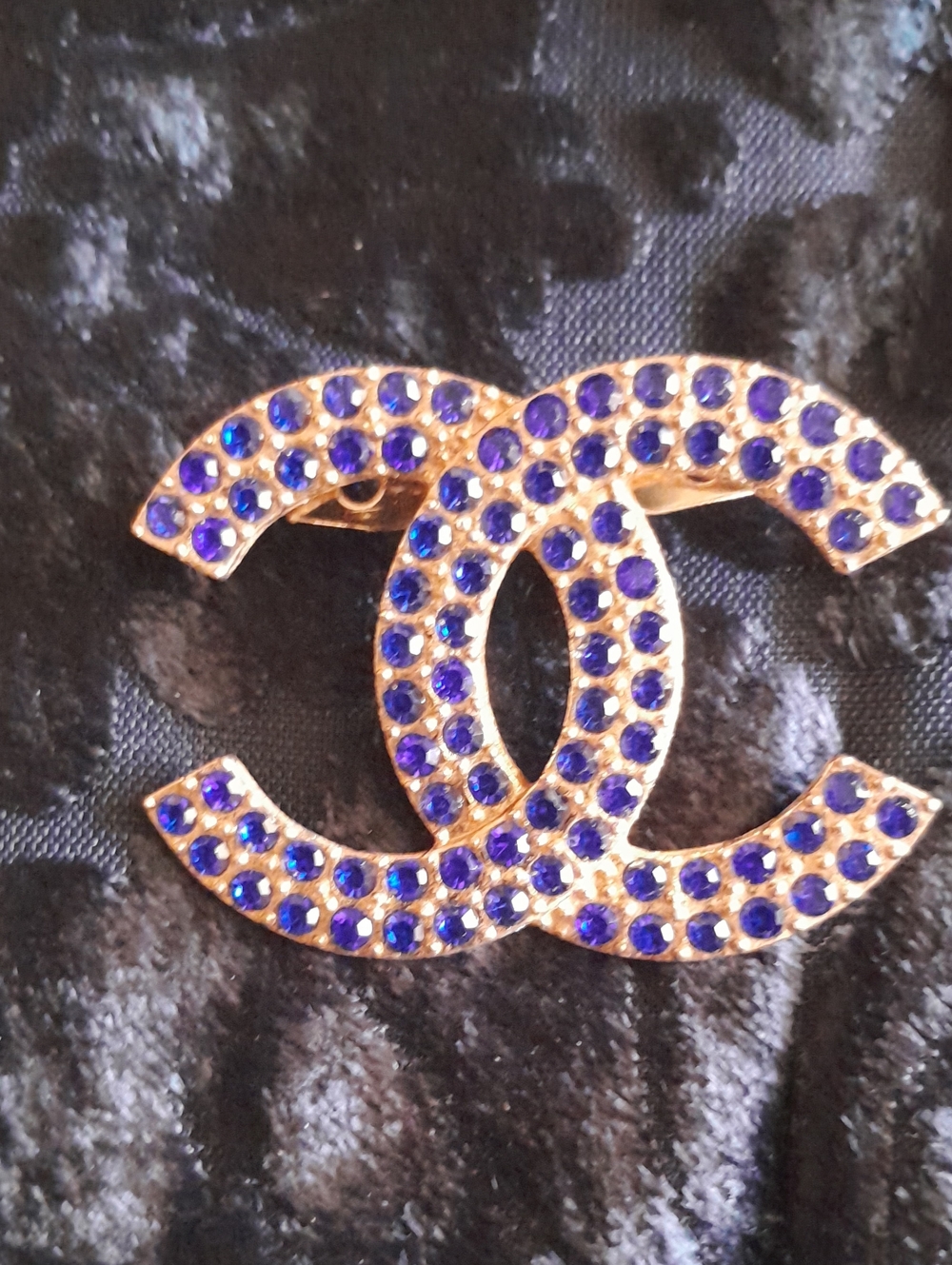 Blue Crystal Brooch